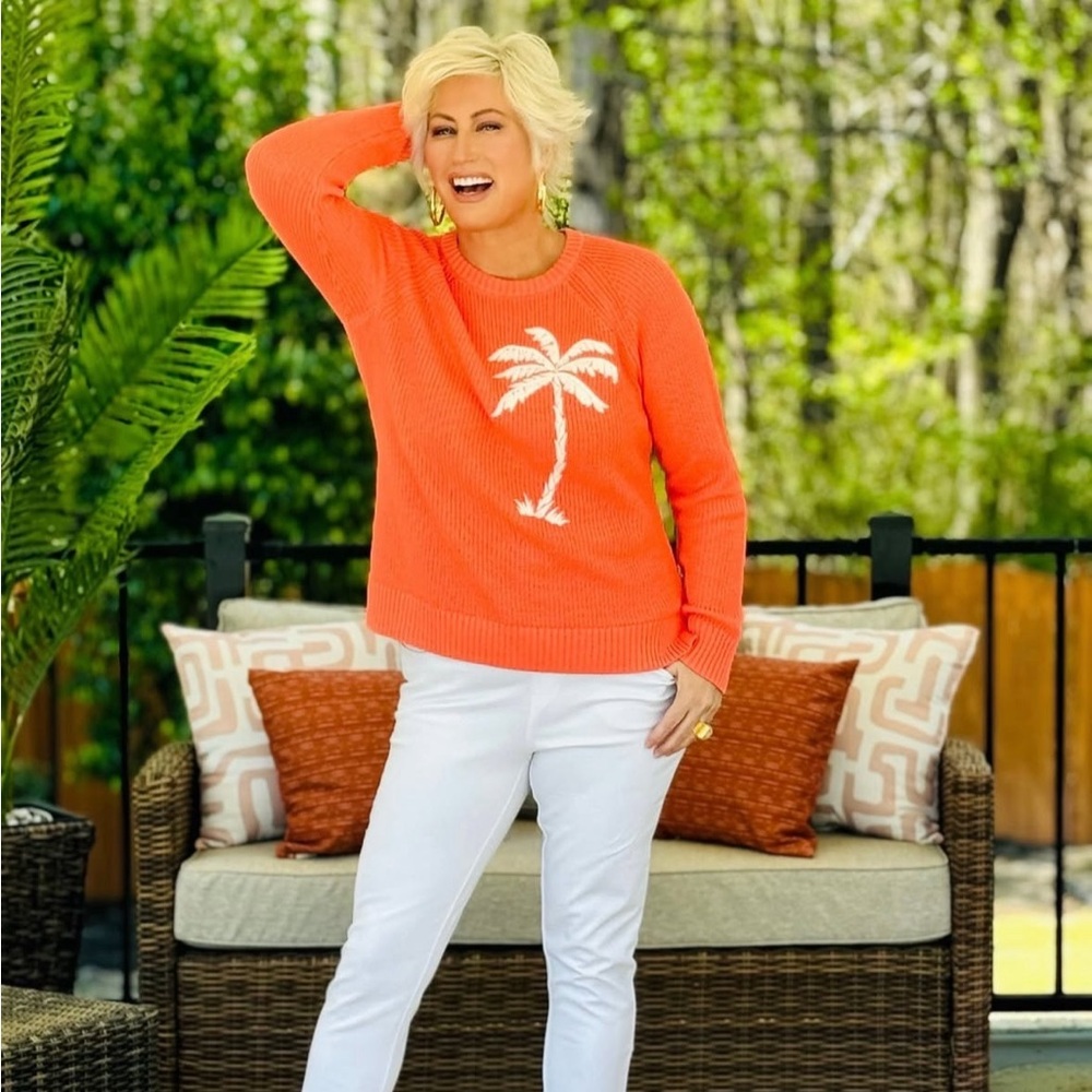 Bella beach Palm srings shaker knit sweater